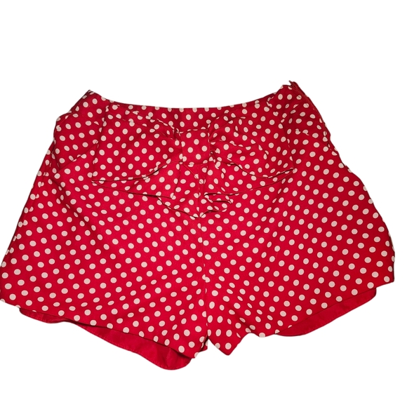 Disney Lauren Conrad collab Minnie Mouse shorts red polka dot bow women's large - Picture 2 of 11